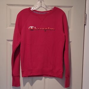 Champion Women's Hot Pink Crew Neck Sweater (size S)